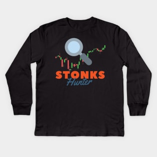 Stonks Hunter Kids Long Sleeve T-Shirt